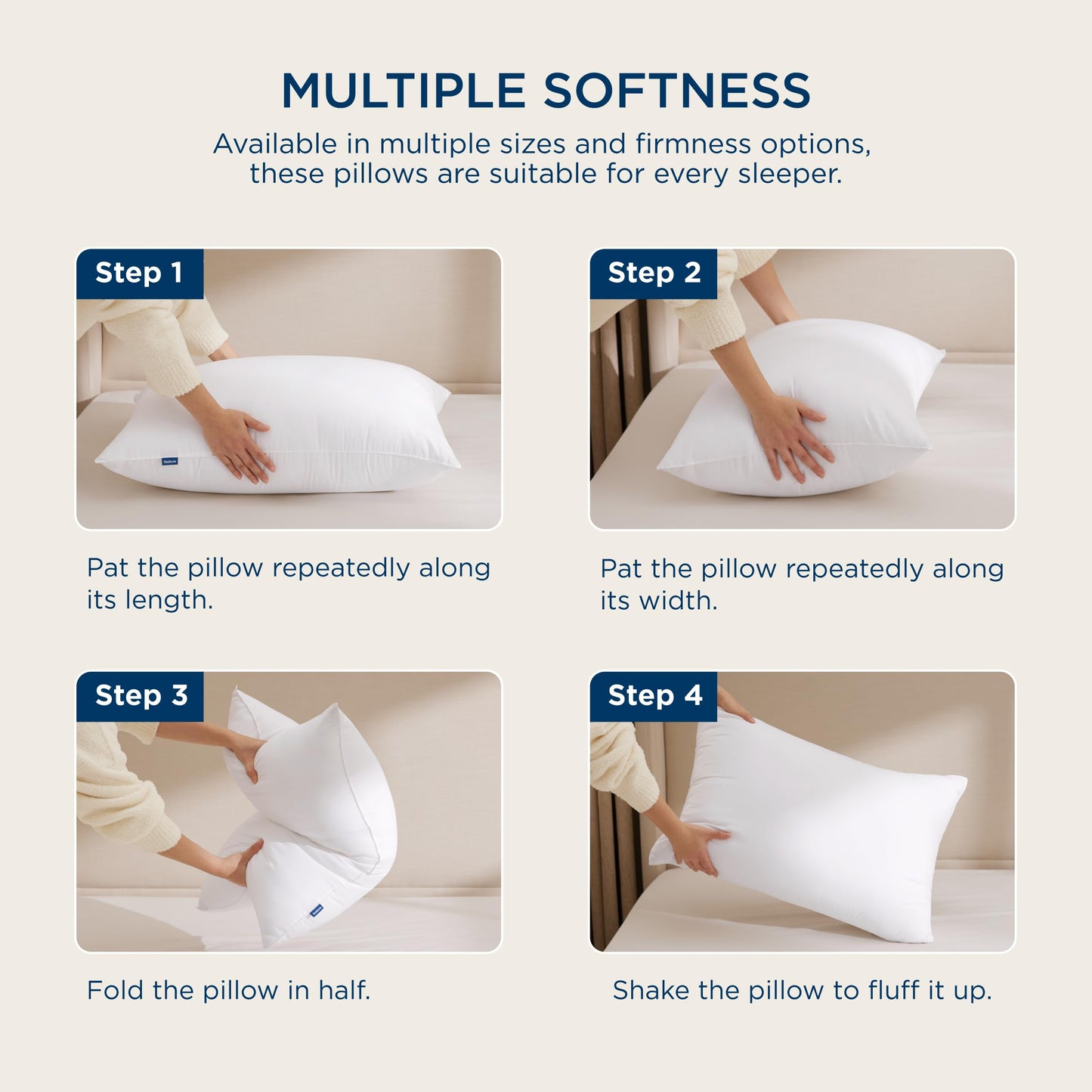 Bedsure Medium Firm Pillows Queen Size, Set of 2, Firm Queen Bed Pillows Hotel Quality Premium Down Alternative for Medium Supportive Filling for Side, Back Sleepers