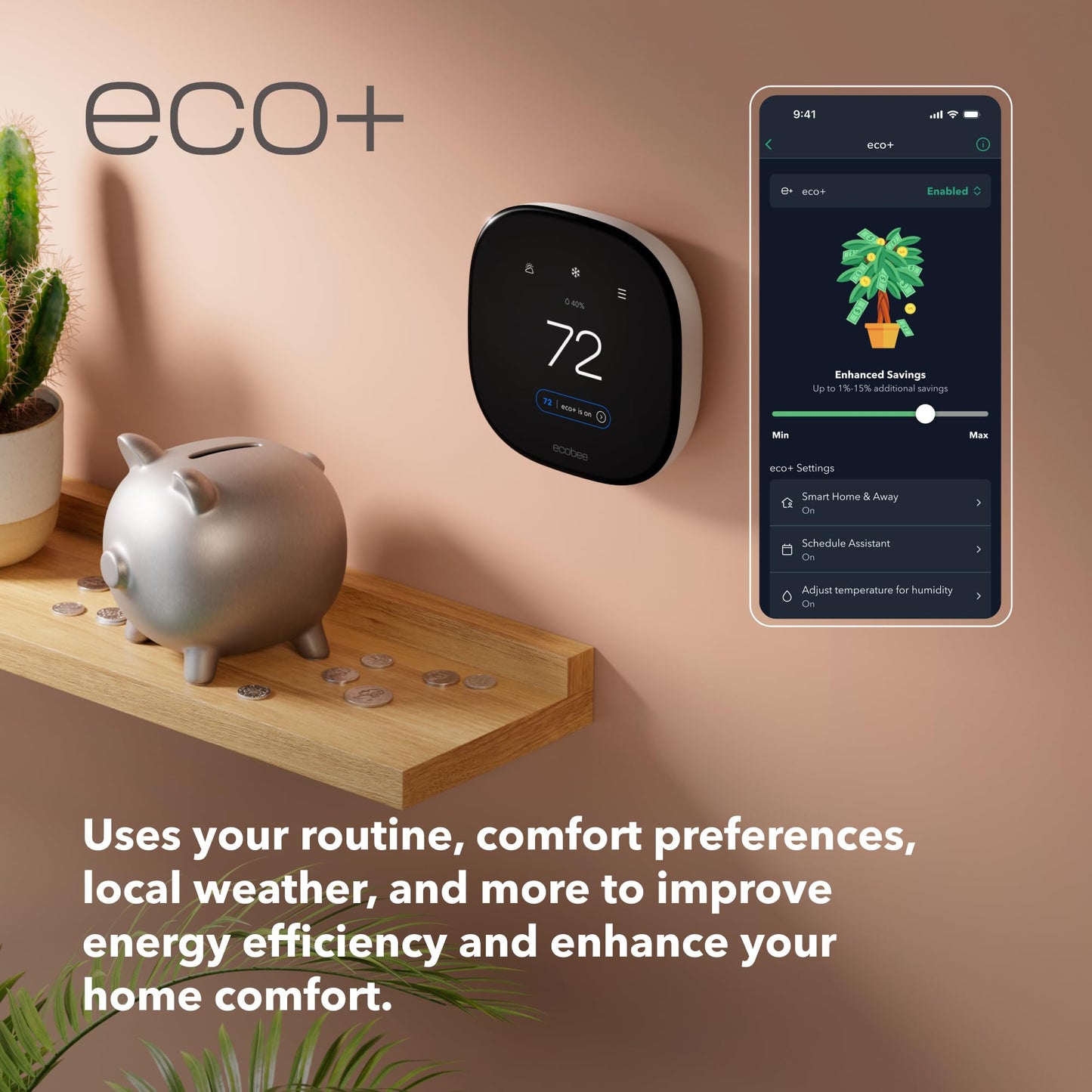 ecobee Smart Thermostat Enhanced - Programmable Wifi Thermostat - Works with Siri, Alexa, Google Assistant - Energy Star Certified - Smart Home