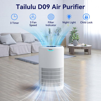 Air Purifiers for Home Large Room Up to 1680 Ft², Tailulu H13 HEPA Air Filter Cleaner, 360° Air Intake & Outlet,Smoke Dust Pollen,15dB Sleep Mode Air Purifiers for Bedroom Living Room, Kitchen, Office