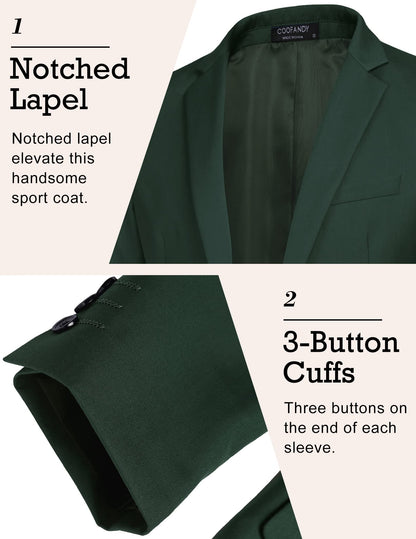 COOFANDY Men's Sport Coats & Blazers Green Suit Jacket Lightweight Dress Blazer (Green L)