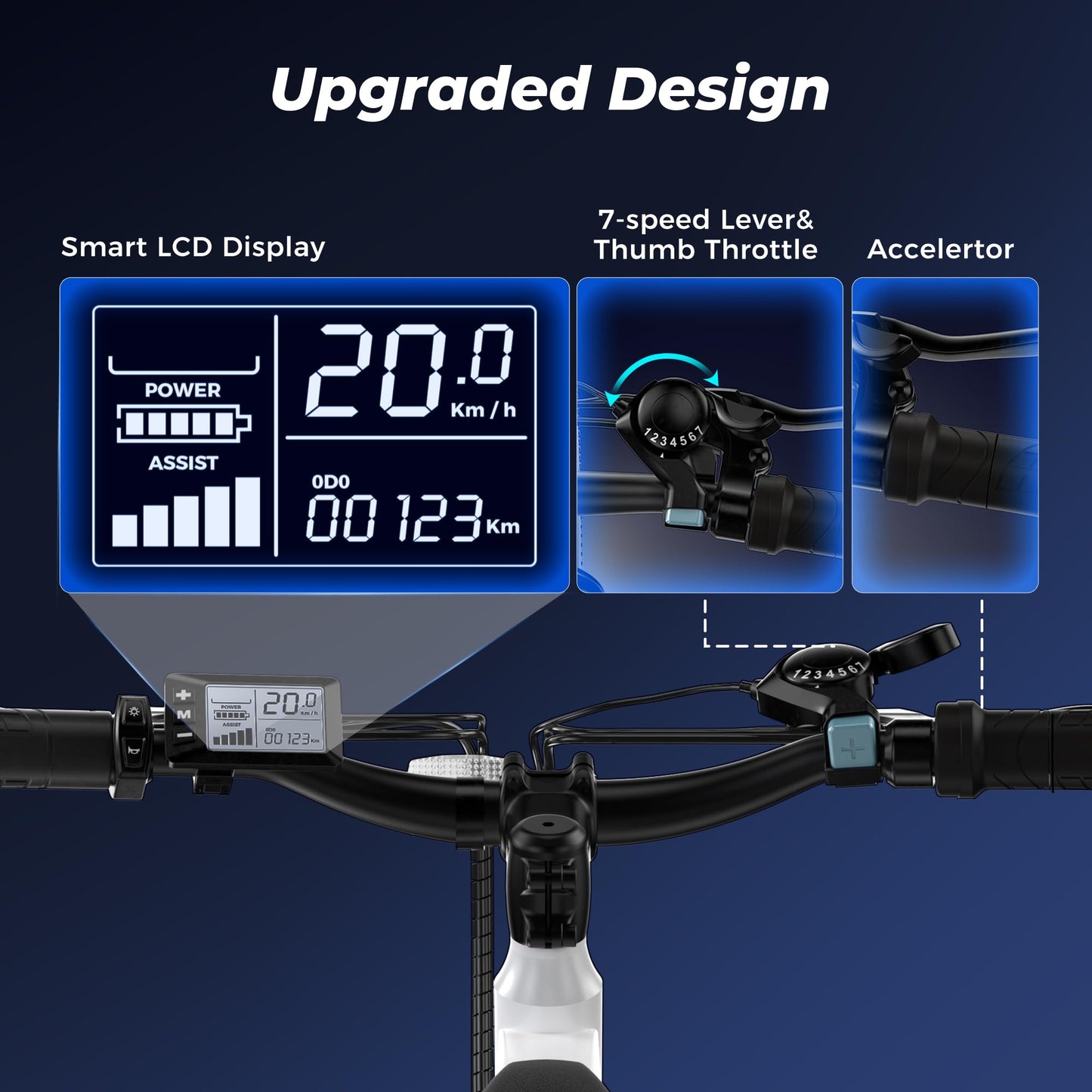 HopCycle Adult Electric Bike, 500W Motor E Bike with 20MPH Speed, 55 Miles Long Range, 374Wh Removable Battery, 26 Inch Tires, Mountain & Commuting Electric Bicycle with Suspension