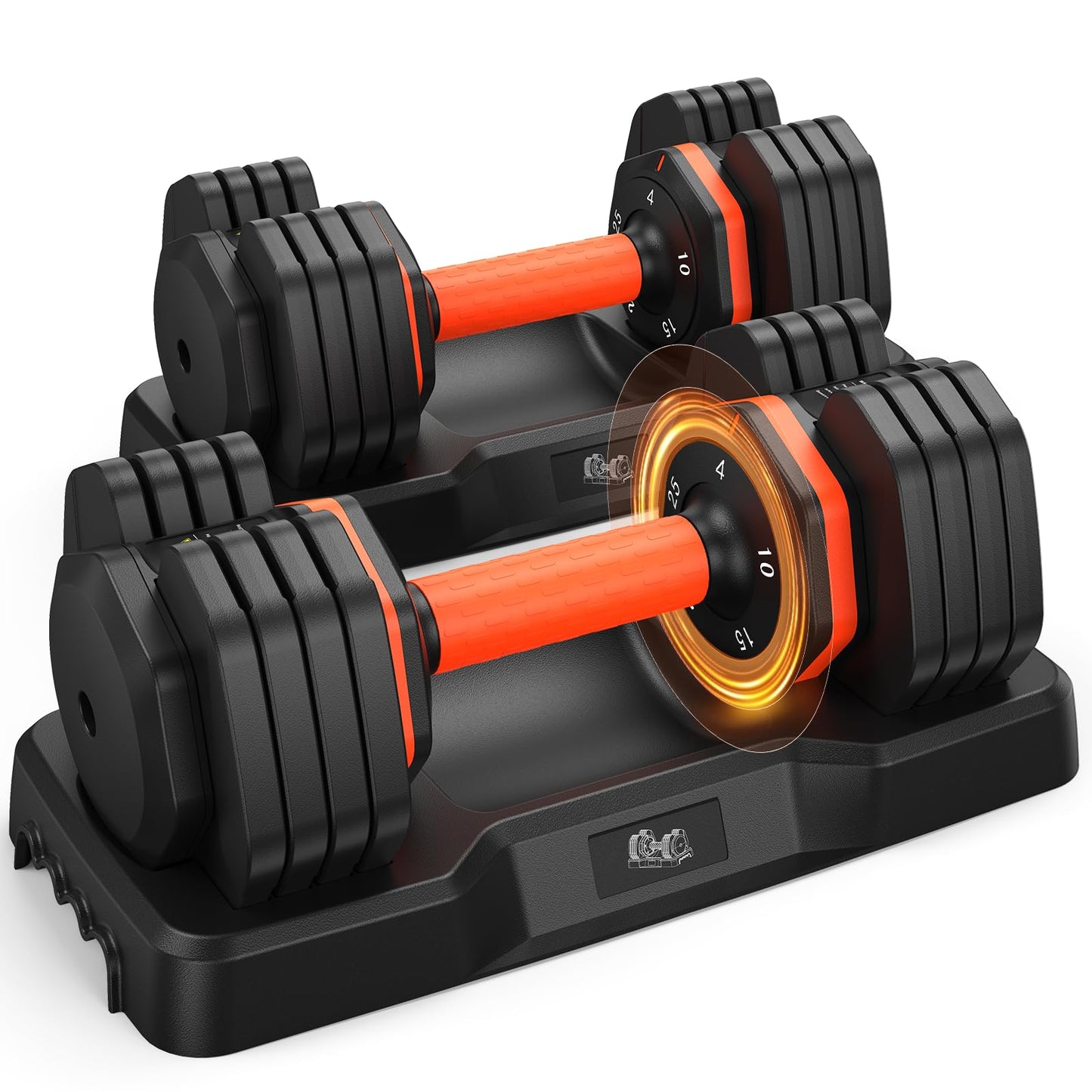 Adjustable Dumbbells Set 25LB, Weights Dumbbells Set 5/10/15/20/25lbs, Anti-Slip Handle for Exercise Fitness Workout Adjustable dumbbell set 2 (25, Pounds)