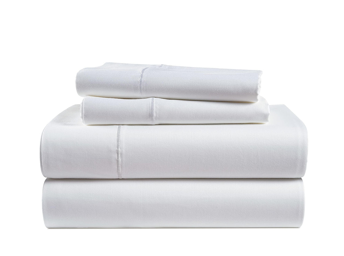 LANE LINEN 100% Egyptian Cotton King Sheets Set – 4 Piece Sateen Weave Bed Sheets, Ultra Soft, 16" Deep Pocket, Luxury King Size Sheet Set – White