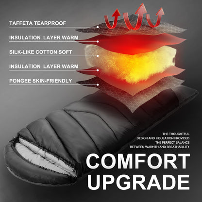 Cold Weather Sleeping Bags for Adults 30℉ - Portable, Waterproof, 4lb Lightweight Sleeping Bag for Tall Kids Girls Boys with Compression Sack, for Warm Camping, Hiking, Travel, Outdoor& Indoor