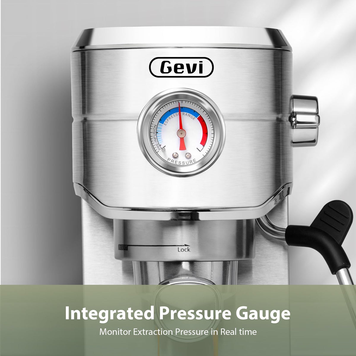 Gevi Commercial Espresso and Coffee Makers, Professional 20 Bar Espresso Maker with Milk Frother, Stainless Steel Expresso Coffee Machines for Home, Compact Cappuccino Machine, Great Gift