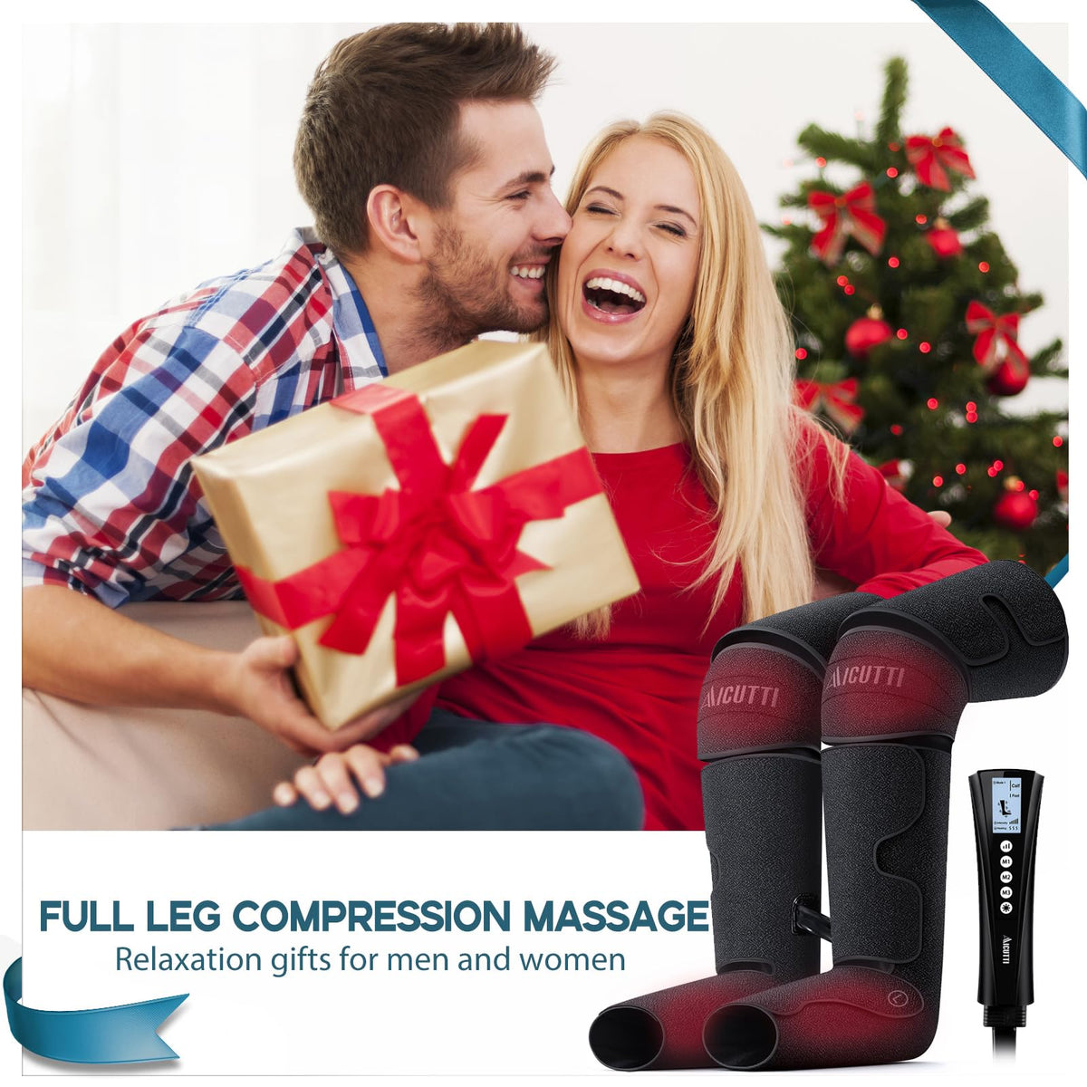Air Compression Leg & Foot Massager with Heat – Relief for Circulation, Fatigue & Tension – Relaxing Gifts for Dad, Mom, Men & Women – Ideal for Father’s Day, Mother’s Day, Christmas & Birthdays