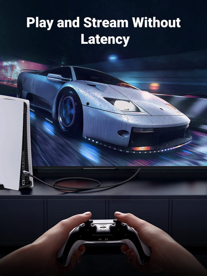 UGREEN Cat 8 Ethernet Cable 1.5FT, High Speed Braided 40Gbps 2000Mhz Network Cord Cat8 RJ45 Shielded Indoor Heavy Duty LAN Cables Compatible for Gaming PC PS5 Xbox Modem Router 1.5FT