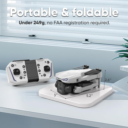 Naseto 1080P HD Foldable Drone with Camera for Adults & Kids, RC Quadcopter with One-Key Takeoff/Landing, Altitude Hold, Waypoint Flight, 360° Flip, 2 Batteries, Easy-to-Fly Gift for Boys and Girls