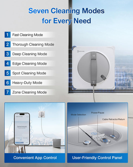 ECOVACS WINBOT W2S Omni Window Cleaning Robot, with 6-in-1 Multifunction Station, TruEdge Edge-to-Edge Precision, Triple Wide-Angle Spray Nozzles, 12-Level Safety System, Dual Power Modes