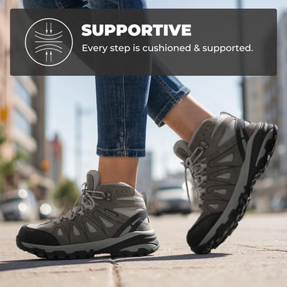 NORTIV 8 Women's Waterproof Hiking Boots Outdoor Trekking Camping Trail Hiking Boots Size 9.5 M US SNHB211W, LIGHT GREY