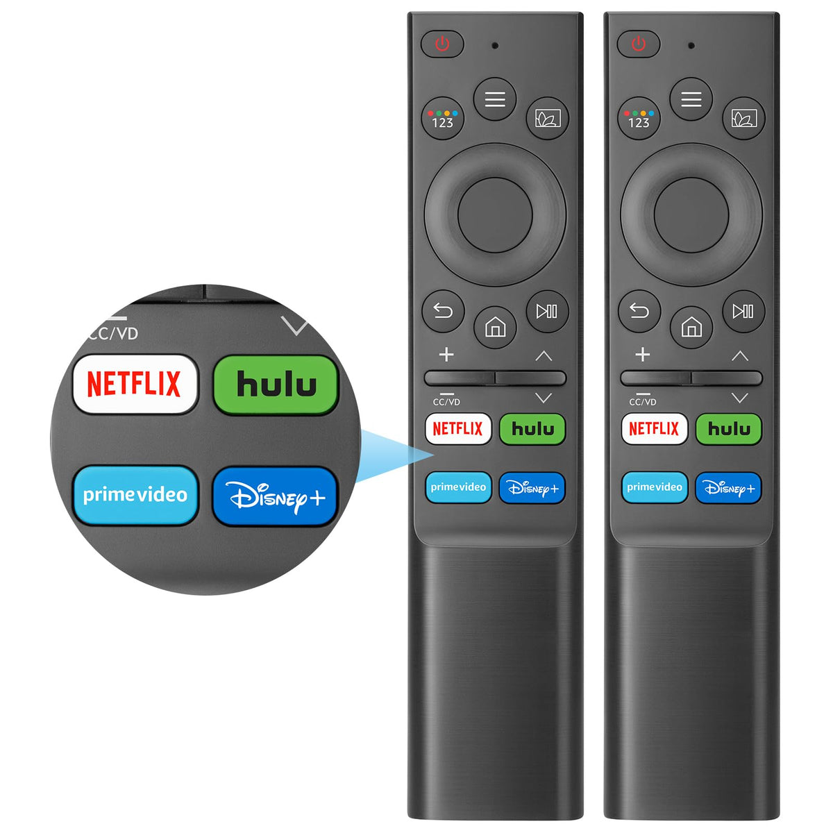 (Pack of 2) Universal Replacement for Samsung-Smart-TV Remote Control - Compatible with Samsung-Frame TV Crystal QLED OLED UHD Curved Neo 4/8K Smart TVs
