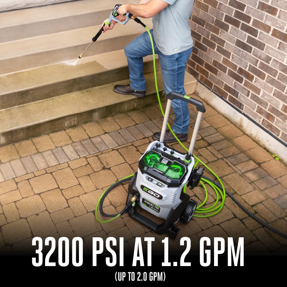 EGO Power+ HPW3204-2 3200 PSI 56-Volt Lithium-ion Cordless Pressure Washer with (2) 6.0Ah Batteries and 320W Charger Included