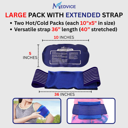 Reusable Hot and Cold Ice Packs for Injuries (3-Piece Set), Joint Pain, Muscle Soreness and Body Inflammation - Reusable Gel Wraps - Adjustable & Flexible for Knees, Back, Shoulders, Arms and Legs
