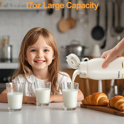 EDENPEER Portable Milk Warmer for Travel, Cordless Bottle Warmer,Instant Breastmilk, Formula, Water, Milk Warmer with 17 Ounces Big Capacity& Extended Battery Life, Super Fast Charging