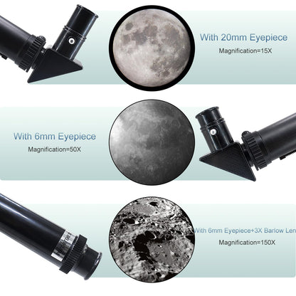 ToyerBee Telescope for Adults & Kids, 70mm Aperture (15X-150X) Portable Refractor Telescopes for Astronomy Beginners, 300mm Professional Travel Telescope with A Smartphone Adapter& Wireless Remote