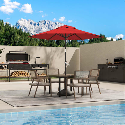 AreShark 7.5FT Patio Umbrella Table Market Umbrella w/Tilt and Crank Heavy-Duty Round Outdoor Umbrellas for Garden, Deck, Backyard, Pool and Beach, Red