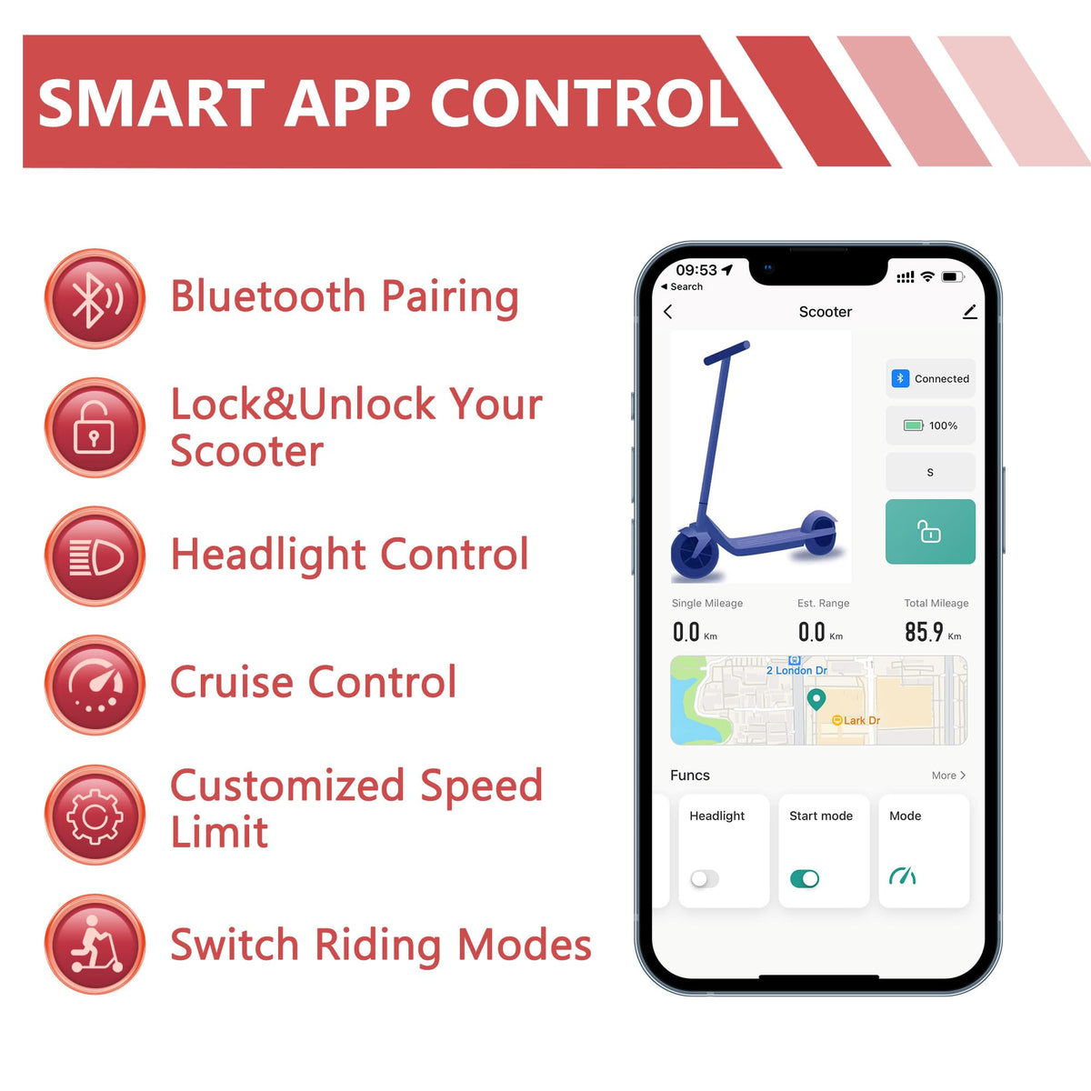 MAXSHOT Electric Scooter for Adults, 8.5"/10" Tires, 19/22Mph, 350W/500W Motor, 21-28 Miles Range, Folding E-Scooter with Dual Suspension,APP(V1/SPRO/MAX) (V1-Sportscooter-7.8Ah)
