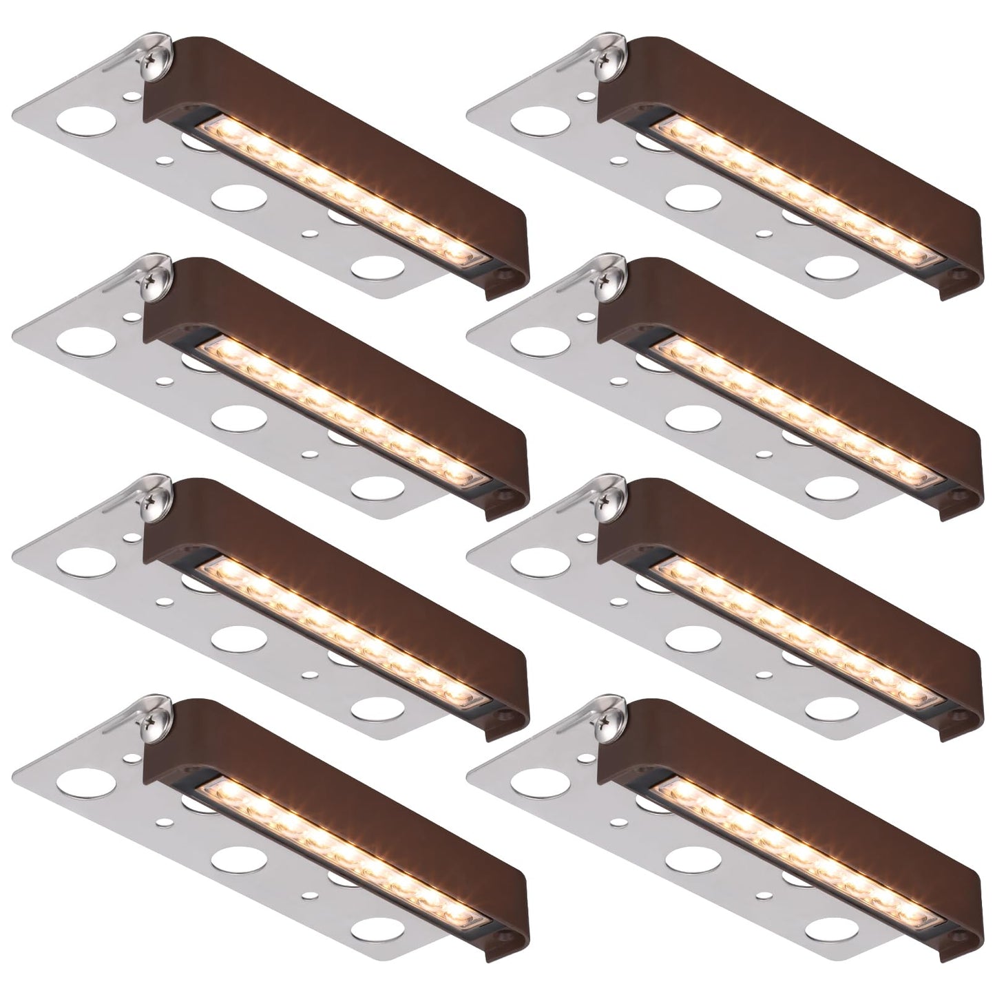 LEONLITE 8-Pack 7 Inch LED Hardscape Lighting, Retaining Wall Lights, LED Landscape Lighting, 12V Paver Light Low Voltage, 4.5W Outdoor Step Lights, 2700K Soft White, ETL