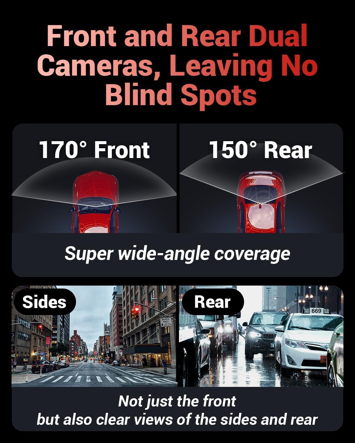 OVAMAN K600 4k Dash Cam Front and Rear, 3.59" IPS Screen, Built-in GPS 5G WiFi Dash Camera for Cars with App, UHD 2160P Night Vision Free 32G SD Card, 170° Wide Angle, HDR, 24H Parking Mode