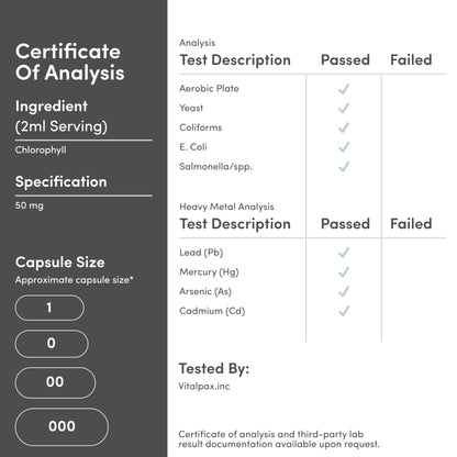 Chlorophyll Liquid Drops - for Digestion, Gut Health, Energy and Detox - Vegan Safe (Rich, Full Texture and Taste, Not Watered Down), 2oz Peppermint Flavored, by Double Wood