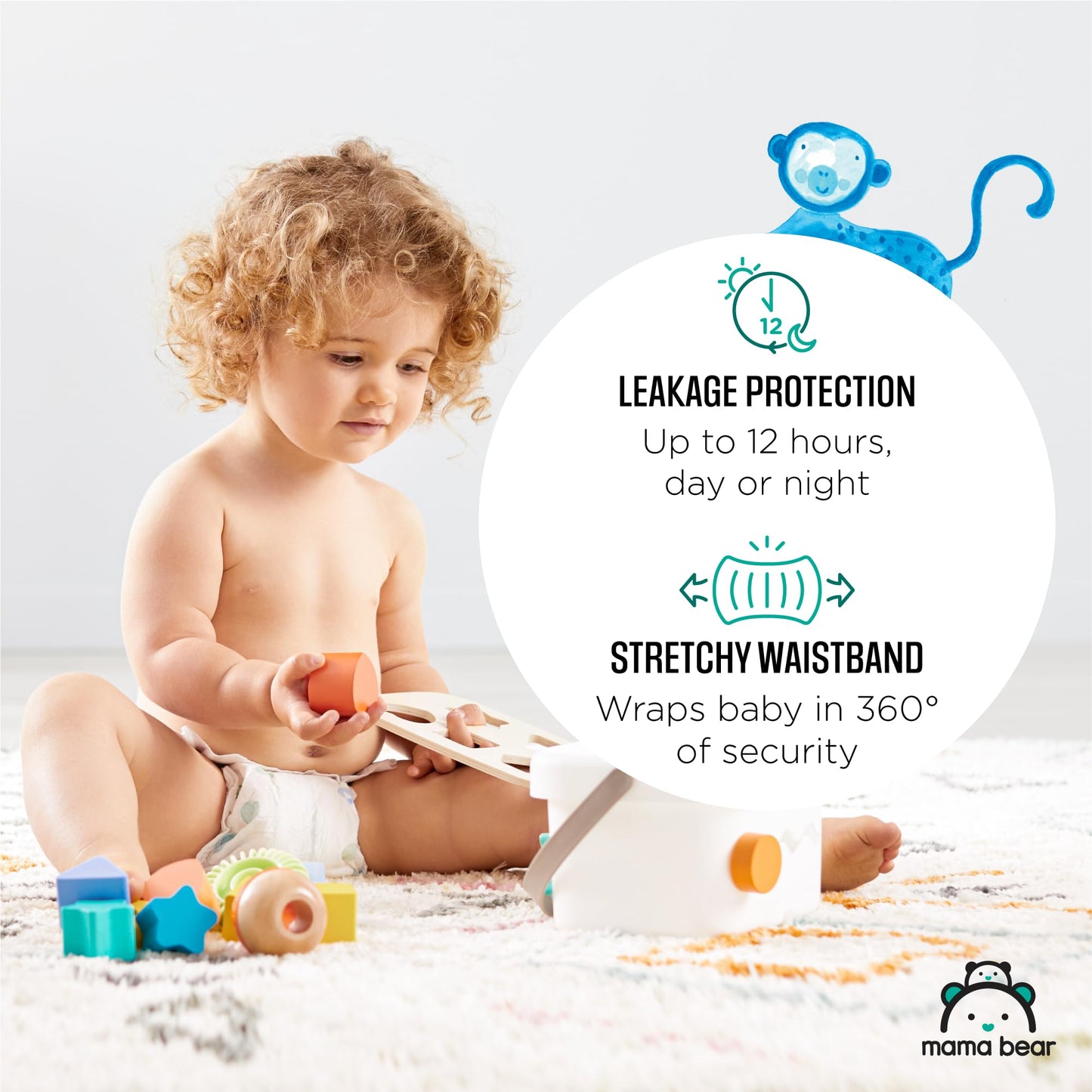 Amazon Brand - Mama Bear Gentle Touch Diapers, Size 4, 148 Count (4 packs of 37)