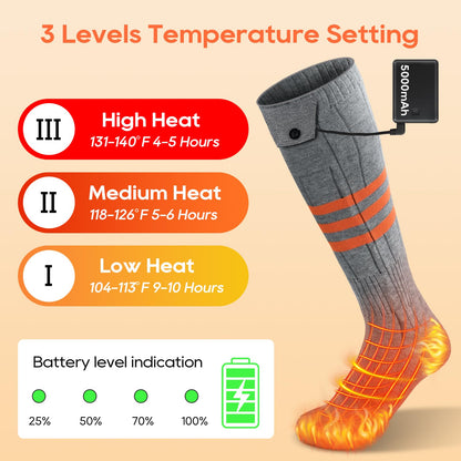Heated Socks, APP Control Electric Heated Socks for Men Women, Rechargeable Battery Powered Warm Socks, Washable Thermal Socks Foot Warmer for Winter Hunting Skiing Hiking Camping