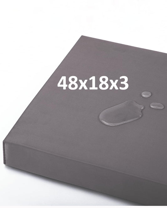 Navenwelle 48x18x3“ Outdoor Bench Cushion, Strengthen Waterproof Seat Cushions, High-Density Bench Pad with Anti-Slip Bottom, Outdoor Cushion for Patio Garden Swing Furniture (Grey)