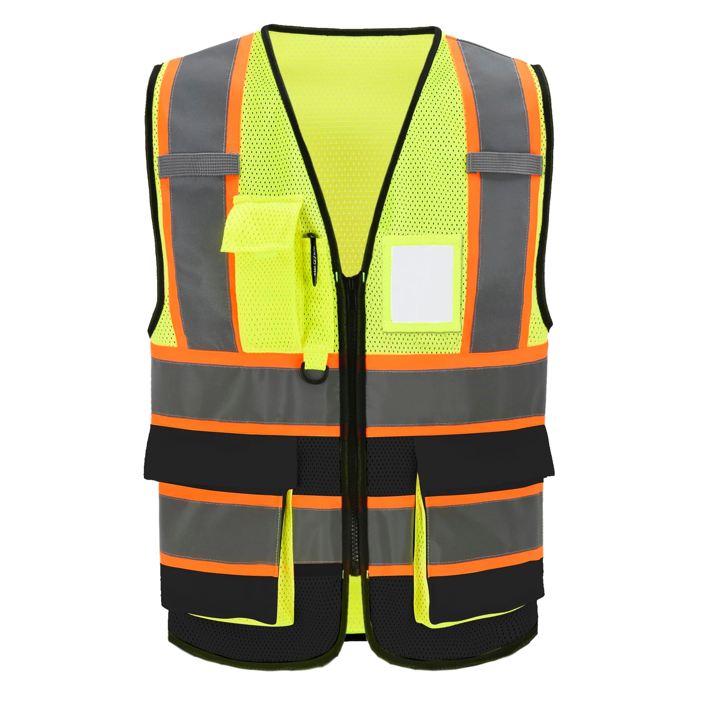 AYKRM yellow black mesh construction safety vest