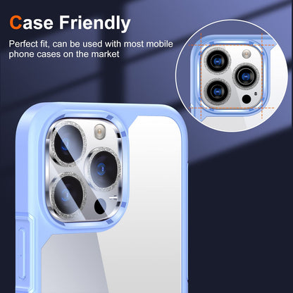 UniqueMe 3 Pack Compatible for iPhone 14 Pro Max/iPhone 14 Pro Camera Lens Protector,[[Scratch-Resistant] Case Friendly]- Silver