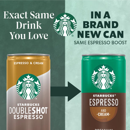 Starbucks - RTD Coffee Espresso And Cream, 6.5oz Cans (12 Pack) (Packaging May Vary)