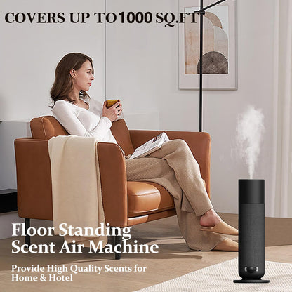 Smart Waterless Essential Oil Diffuser, Scent Air Machine for Home, Aromatherapy Scent Diffuser with Roy Tranquility Oil, Covers Up to 1000 Sq.Ft, Quiet Cold-Air Tech Machine for Hotel, Spa (Black)