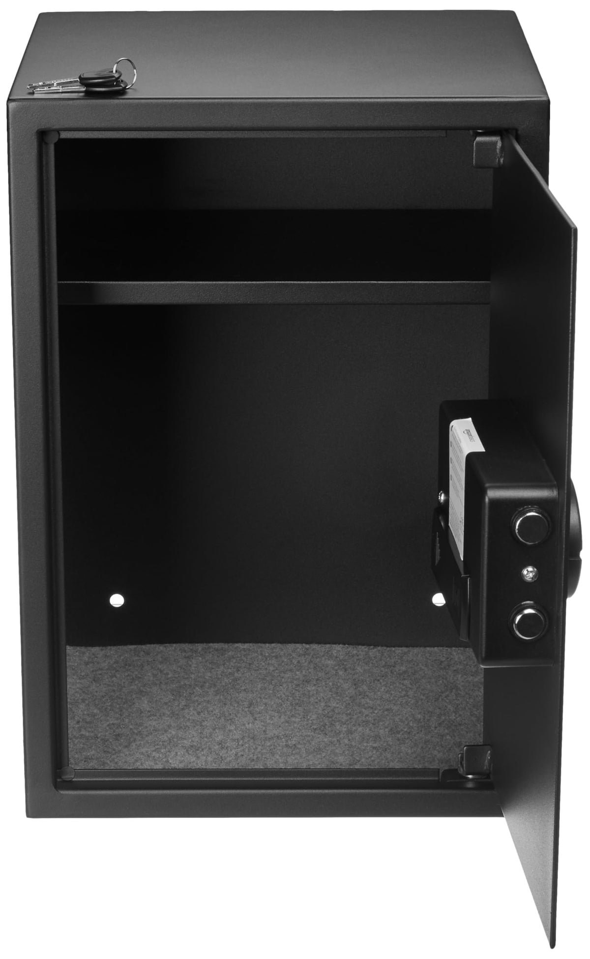 Amazon Basics Small Safe For Home, Steel Security, Electronic, Programmable Keypad Lock Box, 1.8 Cubic Feet, Black