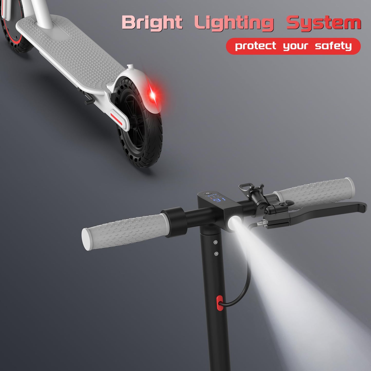 MAXSHOT Electric Scooter Adults & Big Kids, 350W Powerful Motor, Top Speed 12/16/19MPH, 12/16/21Miles Range, 8.5" Solid Tires Folding Commuter Escooter for Commuting, APP Control