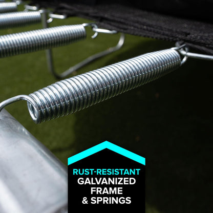 Sportspower Outdoor Kids Trampoline with Safety Enclosure Net and Foam Pad, 15FT Round - Green