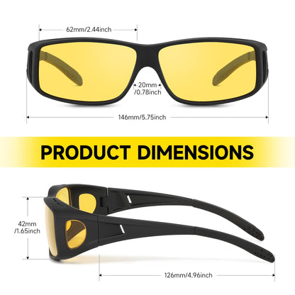 Reglaaly Night Vision Glasses for Men - Drive Bright Anti-glare Polarized Night Driving Glasses for Women Men