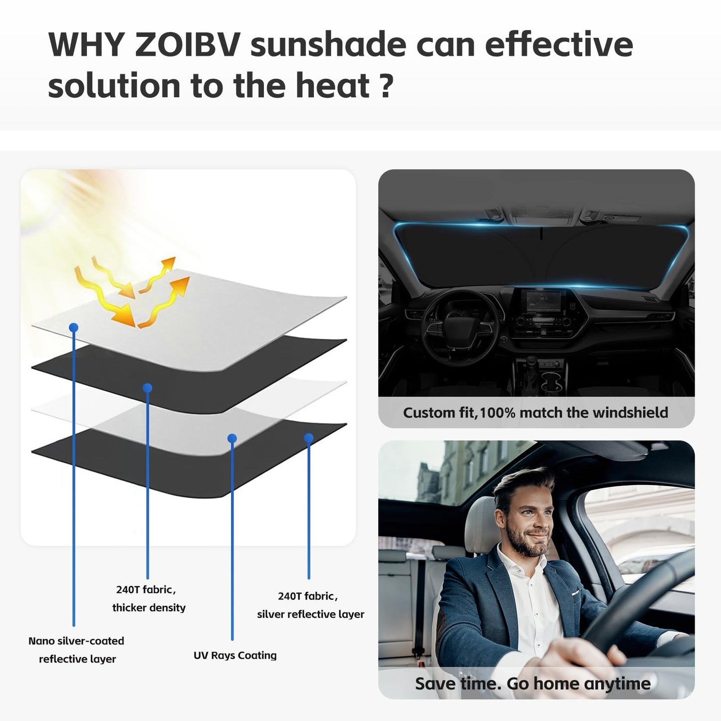 for Toyota Tacoma 2016-2023 2024 2025 Sun Shade Sunshade Windshield Cover - 4 Layers Front Window Shade Custom Fit Tacoma 2Dr 4Dr Pickup Sun Visor 240T Shade Blocks UV Rays Car Accessories