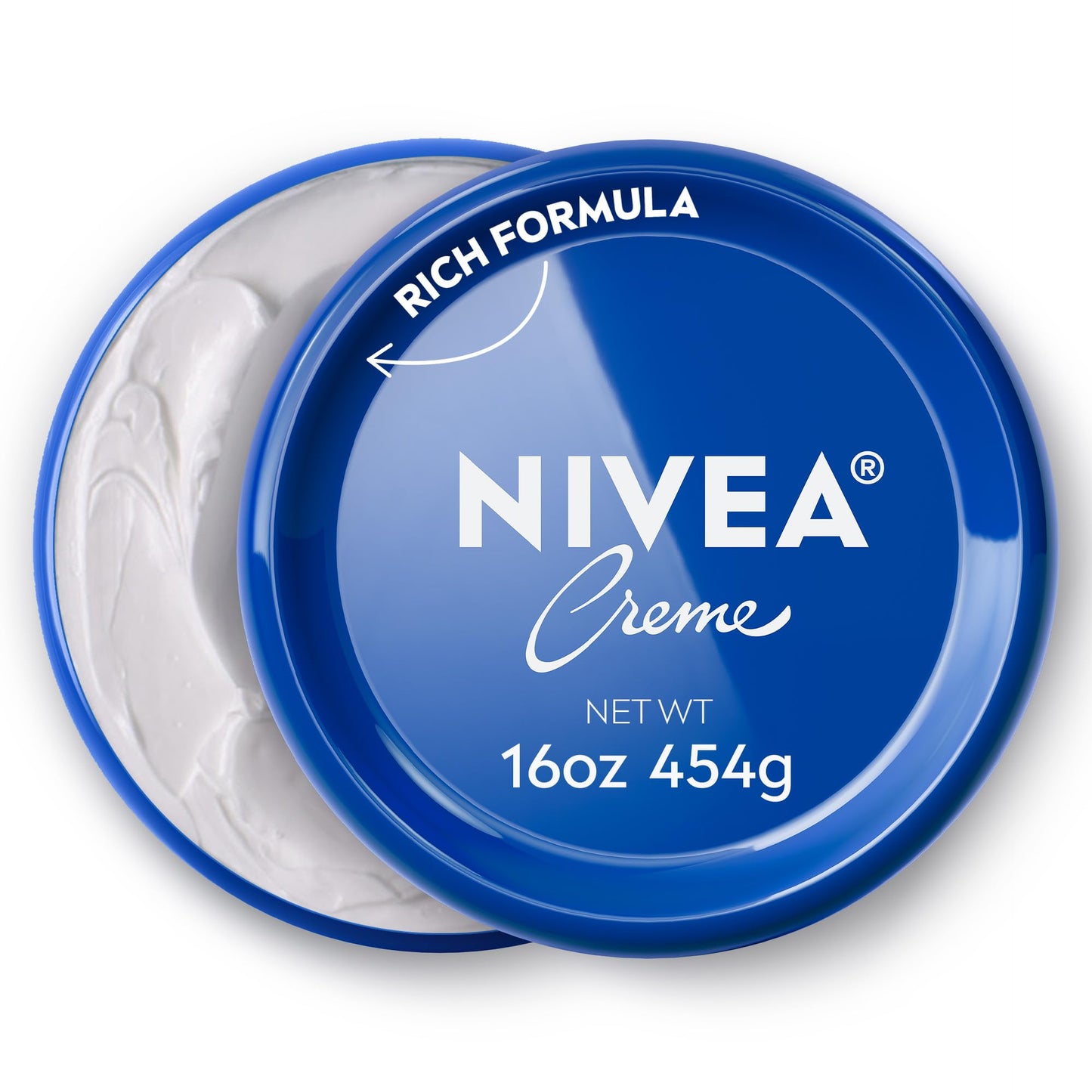 NIVEA Creme Face, Hand and Body Moisturizer Cream, Rich Body Cream for Dry Skin with Provitamin B5, Fast-Absorbing and Non-Comedogenic, Holiday Gifts for Self Care, 16 Oz Jar