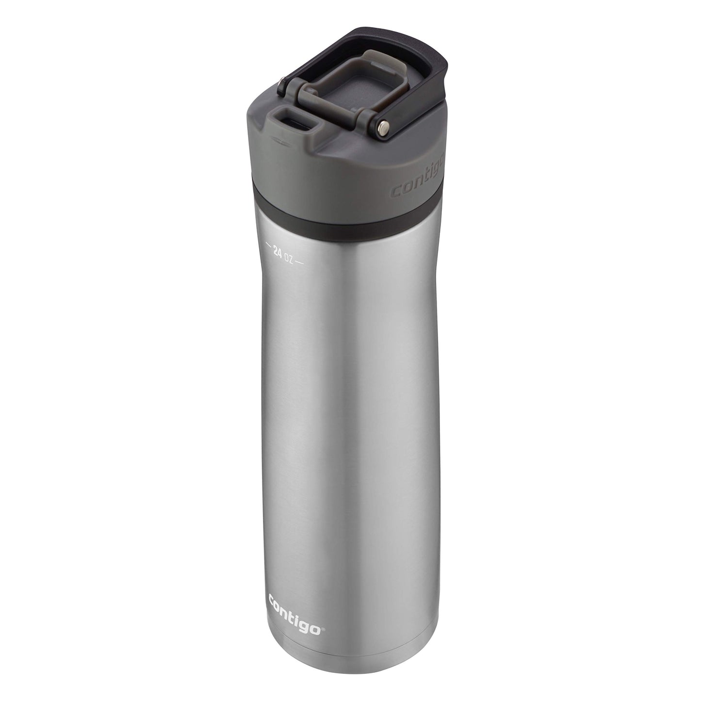 Contigo Cortland Chill 2.0 Vacuum-Insulated Stainless Steel Water Bottle Spill-Proof Sip Technology Interchangeable Lid 24oz Steel/Licorice Perfect for Fitness Travel Everyday Use