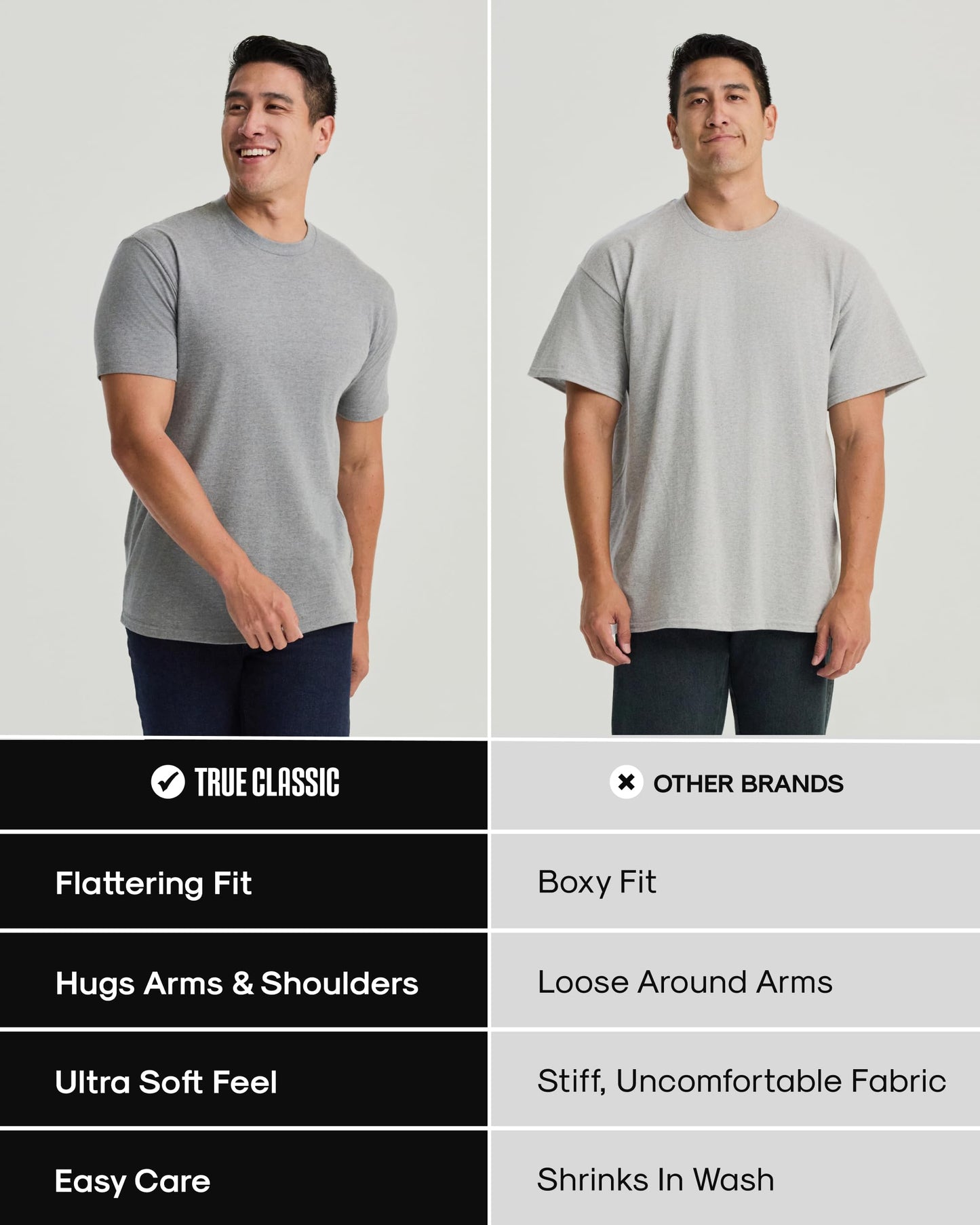 True Classic Mens T-Shirts - Short Sleeve Crew Neck Plain Novelty T Shirt for Men, Pack of 6, Variety, M