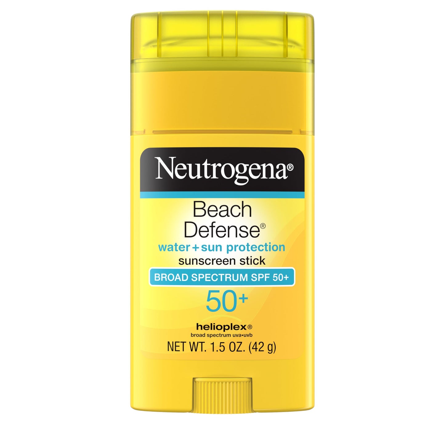 Neutrogena Beach Defense Sunscreen Stick SPF 50, Hands-Free Application, Hawaii Reef Act 104 Compliant, Octinoxate & Oxybenzone Free, Sunscreen for Face & Body, Travel Size, 1.5 oz