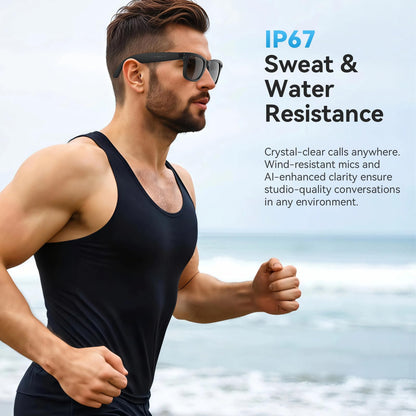 AI Smart Glasses for Men Women,8MP 2K HD Camera Glasses,AI Voice Control,AI Photo Recognition,Real-Time Translation,Smart Sunglasses with Bluetooth Call,IP67 Waterproof for Driving,Outdoor,+2 Lenses.