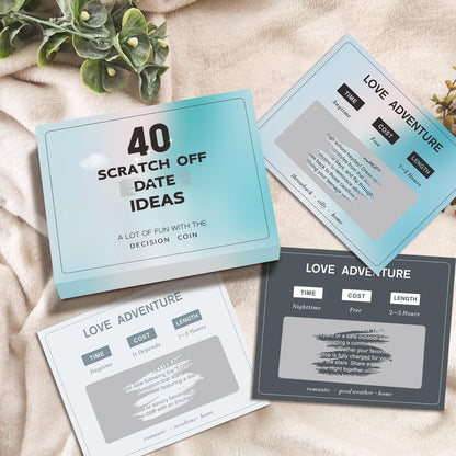 Valentines Day Gifts for Him Her Boyfriend Girlfriend, 40 Scratch Off Date Ideas Bridal Shower Gifts, Stocking Stuffers Anniversary Engagement Wedding Present for Men Women Husband Wife Couple Games