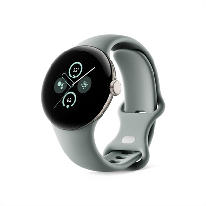 Google Pixel Watch 2 (Previous Model) with the Best of Fitbit - Heart Rate Tracking, Stress Management, Safety Features - Android Smartwatch - Champagne Gold Aluminum Case - Hazel Active Band - LTE