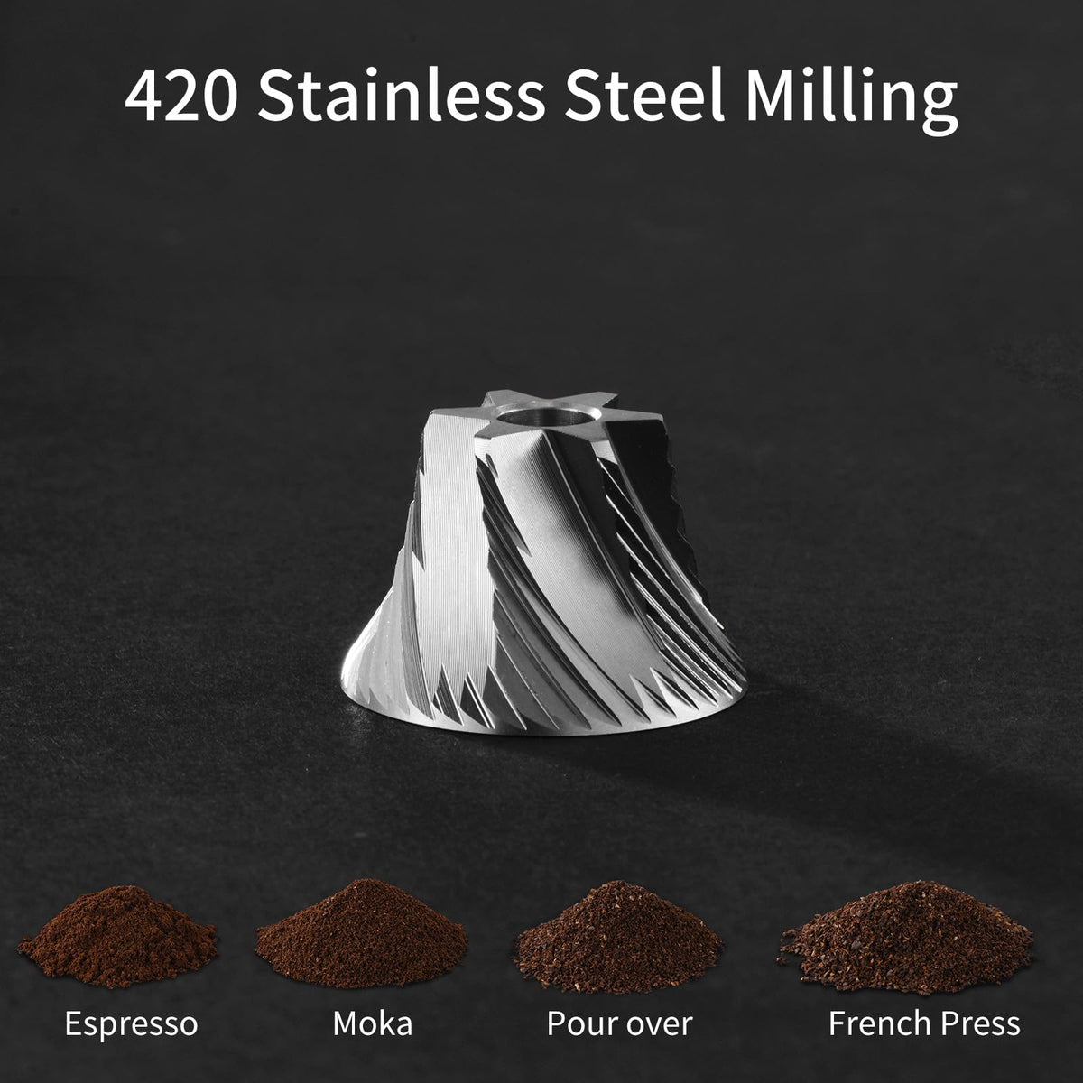 Manual Coffee Grinder by Suvykep — 6 Star Coffee Grinder Manual with 25g Capacity, CNC Stainless Steel Espresso Grinder with 55 Grind Settings — For Espresso, French Press, Pour Over (Black)