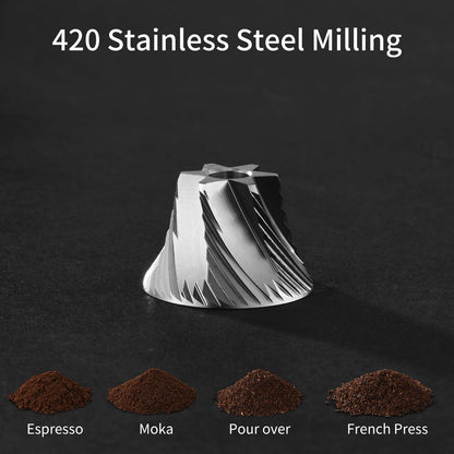 Manual Coffee Grinder by Suvykep — 6 Star Coffee Grinder Manual with 25g Capacity, CNC Stainless Steel Espresso Grinder with 55 Grind Settings — For Espresso, French Press, Pour Over (Black)