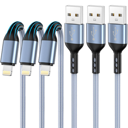 iPhone Charger 3pack 10FT Apple MFi Certified Nylon Braided Lightning Cable Fast Charging Long USB Charging Cable High Speed Transfer Cord for iPhone 14 13/12/11 Pro Max/XS MAX/XR/XS/X/8/7/Plus/6S