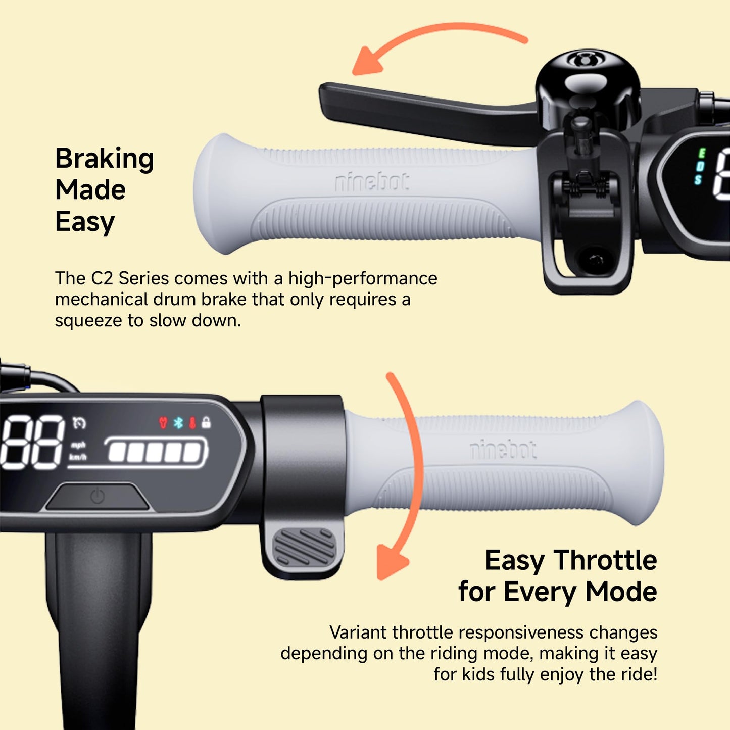 Segway Ninebot eKickScooter C2 Pro w/9.3 mi Max Operating Range & 12.4 mph Max Speed, Kids Electric Scooter Designed for Teens Ages 9+, UL-2272 Certified