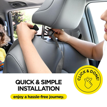 lebogner Back Seat Cover for Kids + 3 Pocket Storage Organizer, 2 Pack X-Large Multifunctional Kick Mats Backseat Protector, Car Seat Back Protectors for Vehicles to Protect from Dirt & Scuffs, Grey