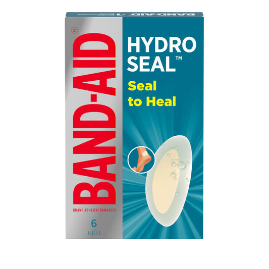 Band-Aid Brand Hydro Seal Adhesive Bandages for Heel Blisters, Waterproof Blister Pad and Hydrocolloid Gel Bandage, Sterile and Long-Lasting, 6 ct