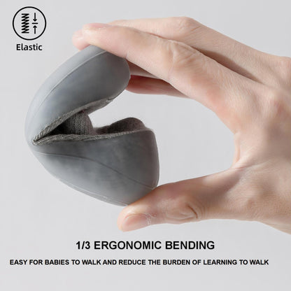 Hstyle Baby Sock Shoes Toddler Walking Shoes Infant Non-Slip Slippers Soft Rubber Sole Sneakers for Baby Boys Girls 12-18 Months Grey